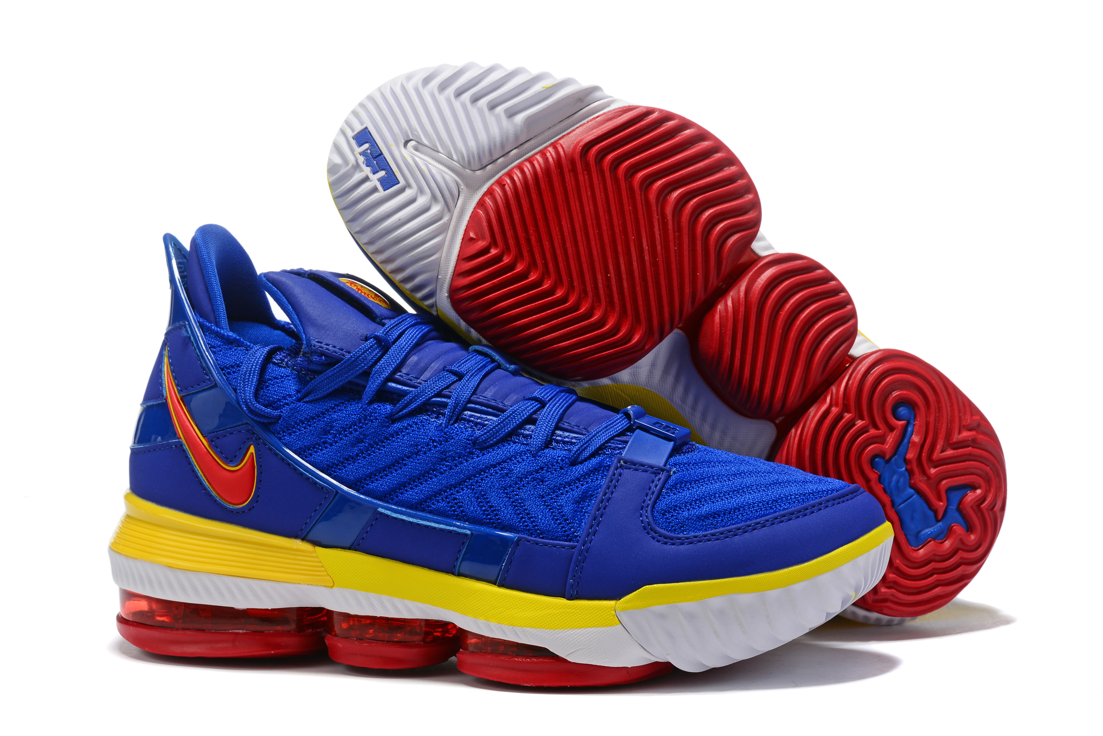 Nike LeBron 16 Low Blue Yellow Red Shoes